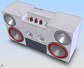 Ghetto blaster CAD drawing