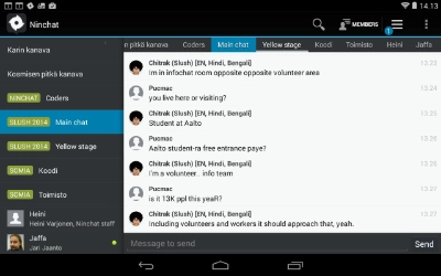Screenshot of Ninchat Android app